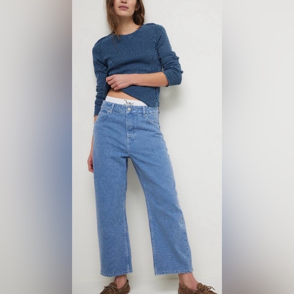Free People Denim - ❗️Sold❗️FREE PEOPLE We The Free Deep Trance Dropped Boyfriend Jeans Sz 33 NWT